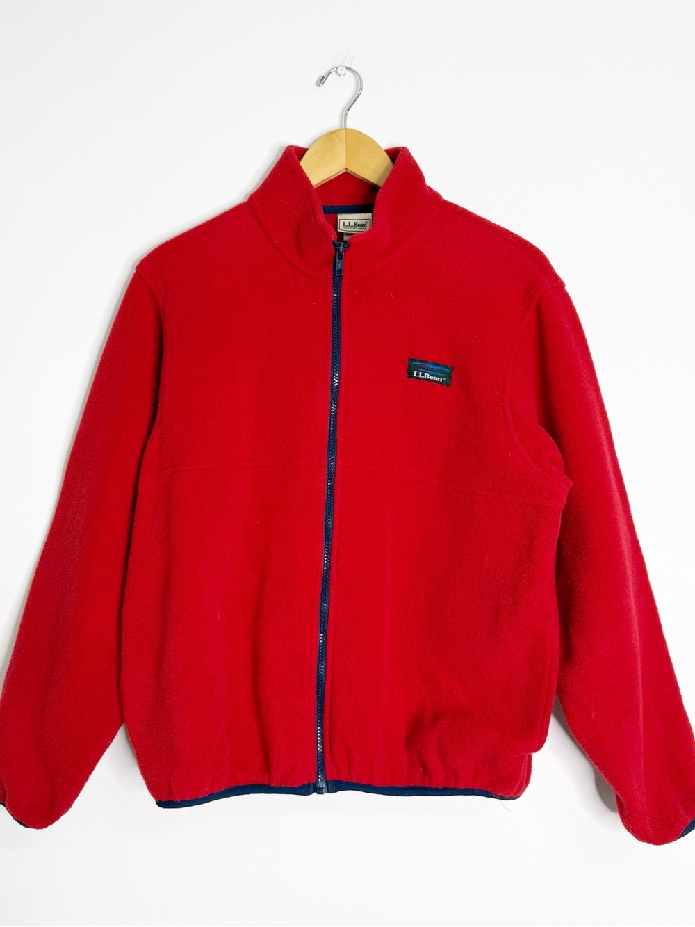 L.L.Bean Vintage Fleece Jacket Medium Red Made in USA Full Zip Outdoor